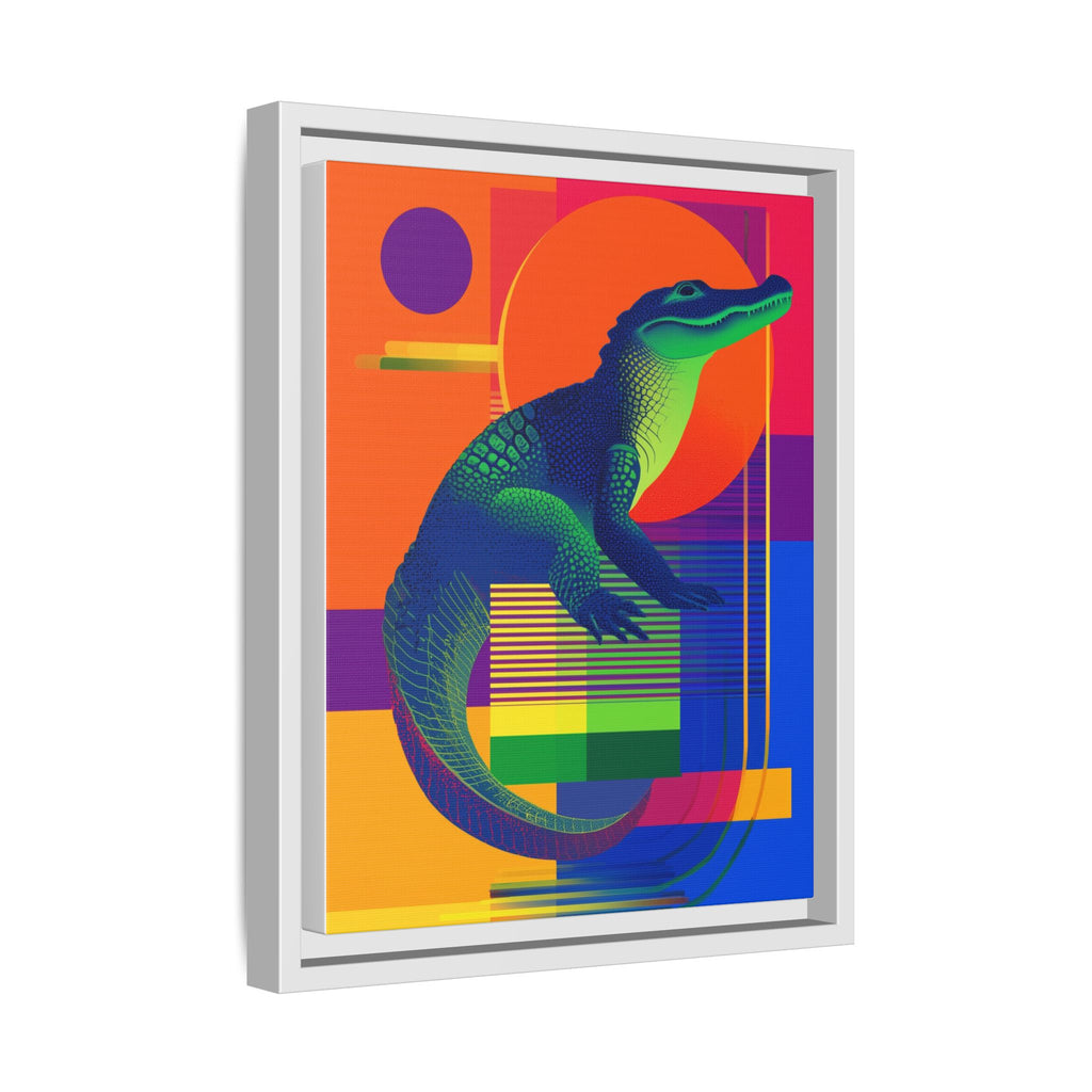 Geometric Alligator Framed Print: Pop Art Reptile, Vibrant Gradient Composition   |  Personalized & Custom Orders Available