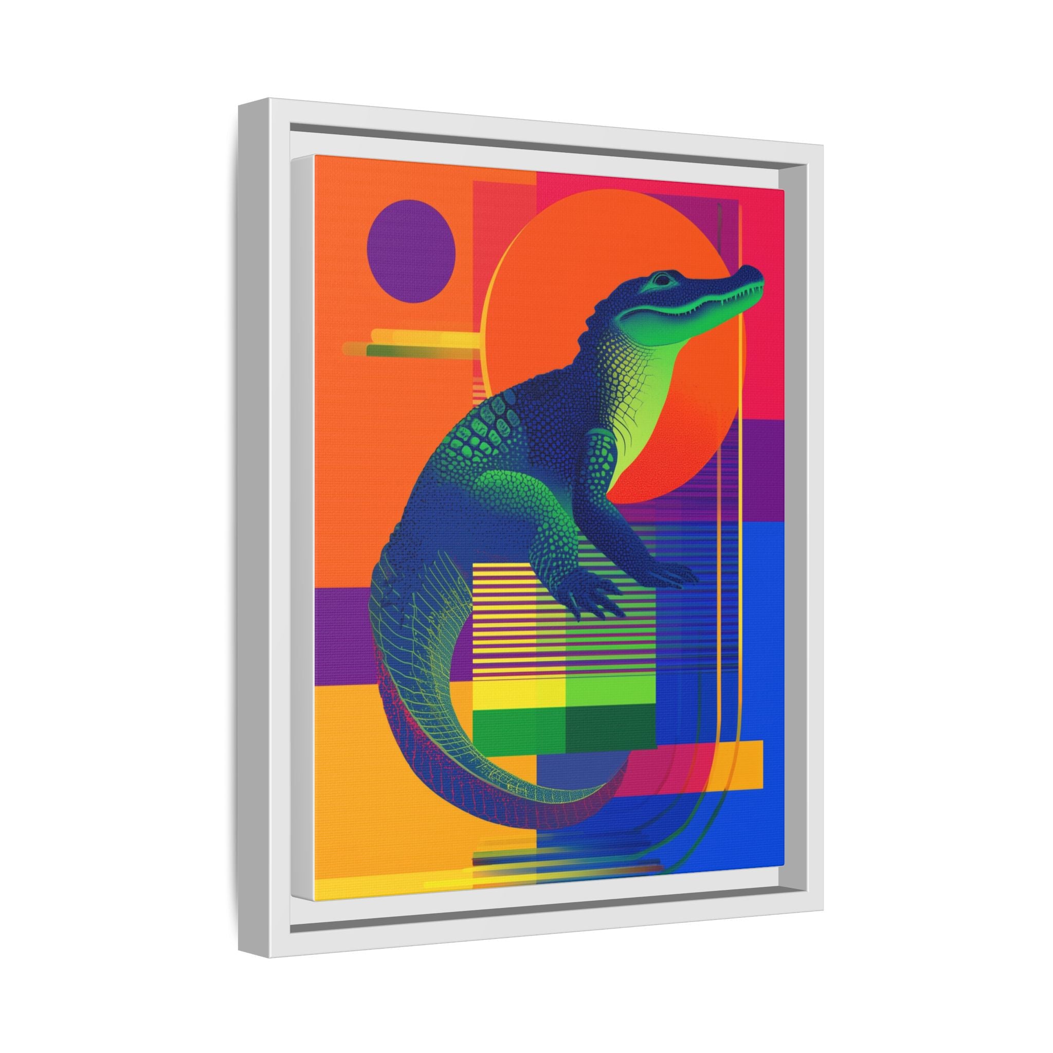 Geometric Alligator Framed Print: Pop Art Reptile, Vibrant Gradient Composition   |  Personalized & Custom Orders Available