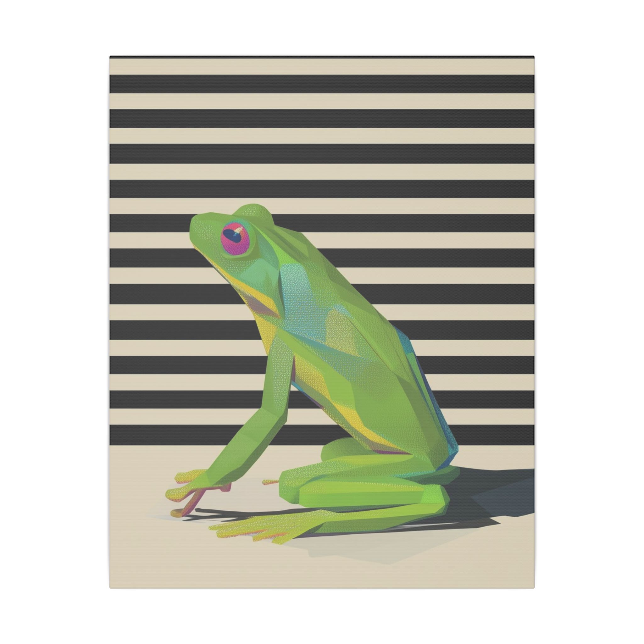 Geometric Frog Vibrance: Modern Wildlife Art, Minimalist Green Graphic Design   |    Custom Orders Available