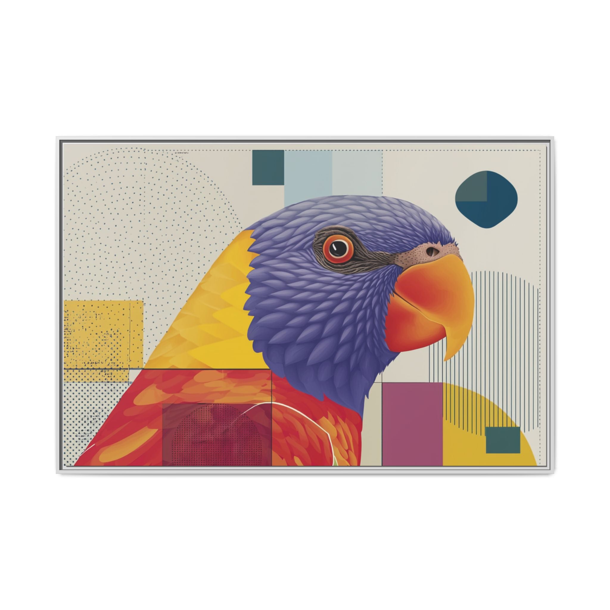 Geometric Parrot: Abstract Wildlife Art, Modern Color Block Design   |  Personalized & Custom Orders Available