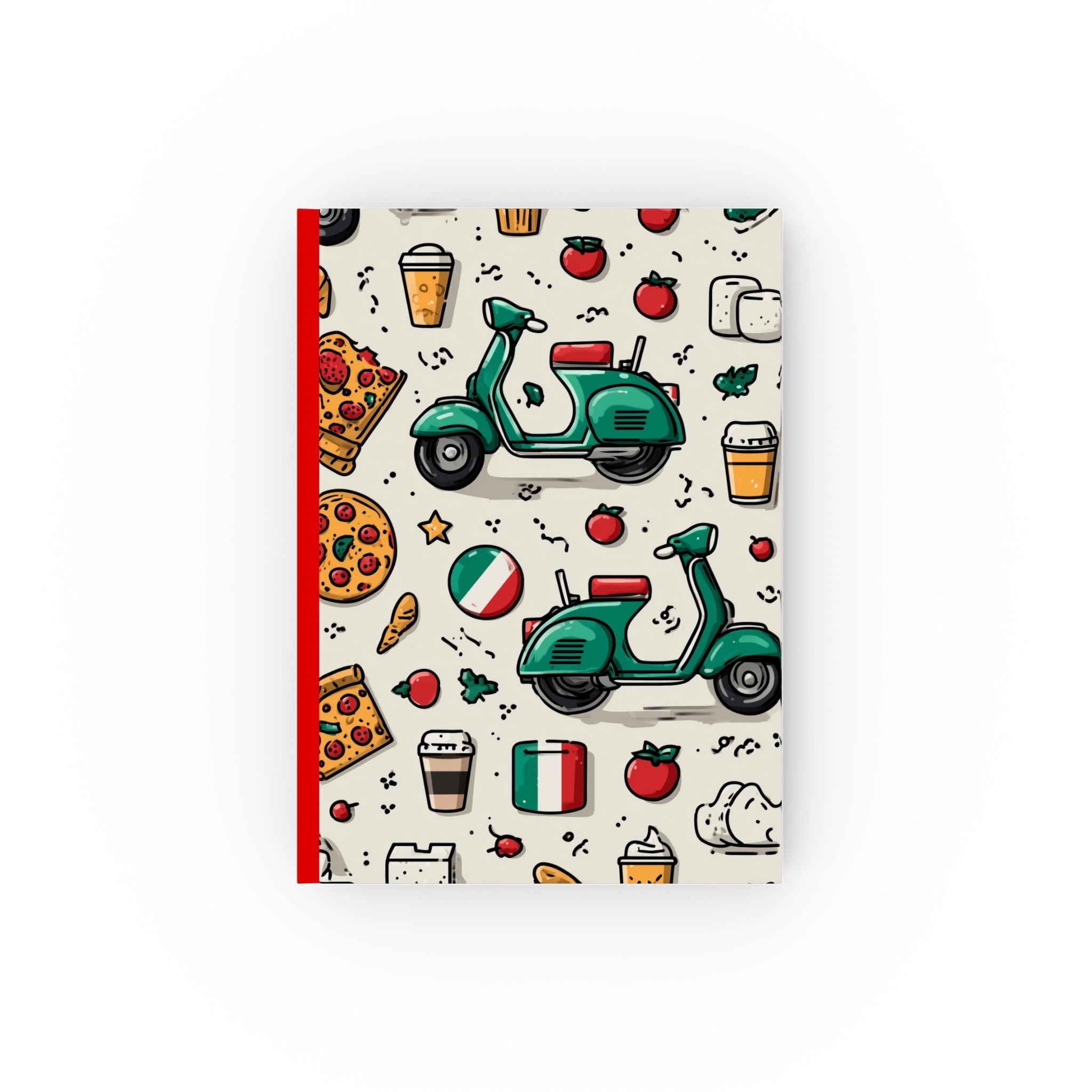 Vespa Vita: Italian Culinary Icons, Vintage Design Illustration, Playful Cultural Pattern | Custom Orders Accepted
