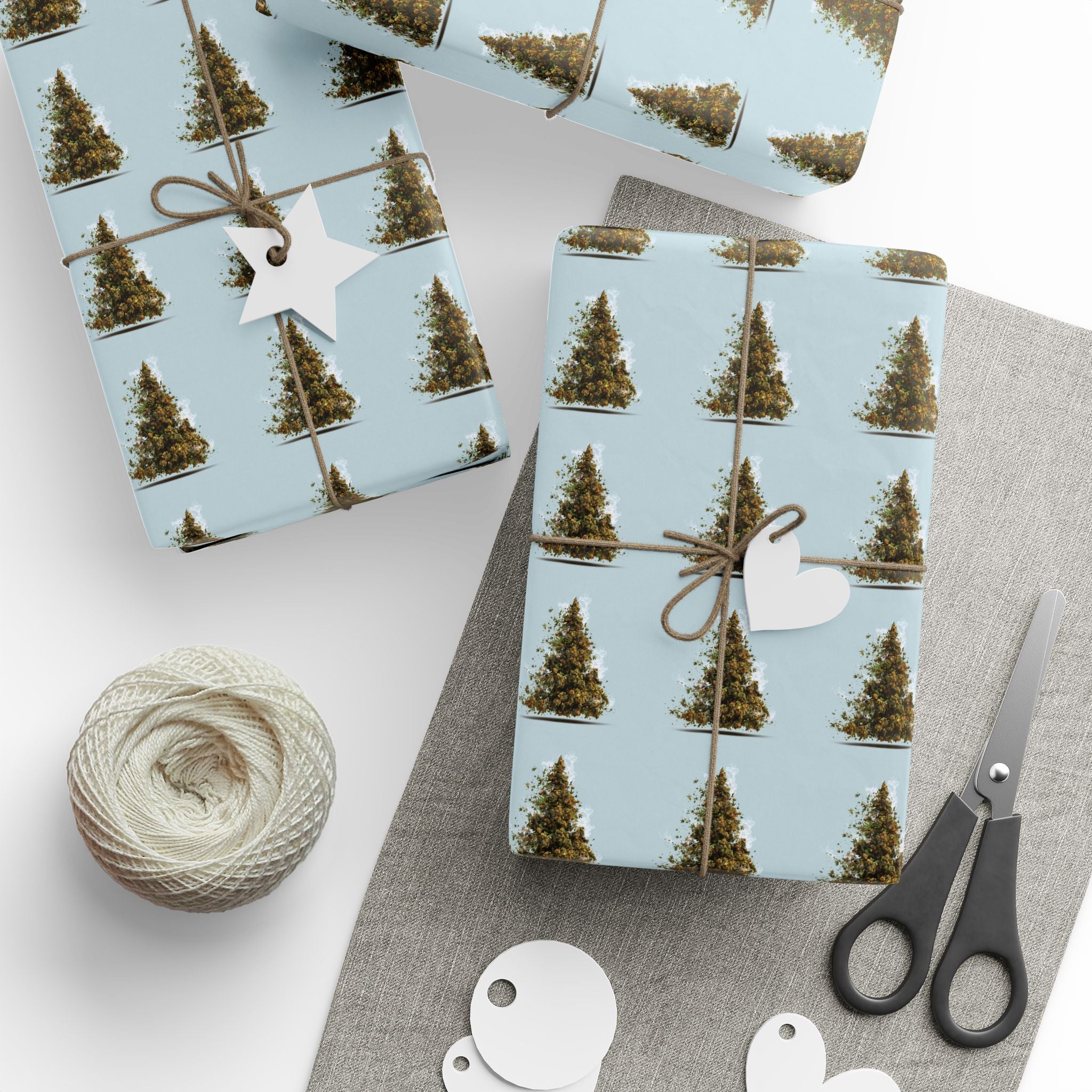 Marijuana Bud Christmas Tree Festive Wrapping Paper - Gift Wrapping, Christmas, Birthday, Baby Shower, Jungle Theme