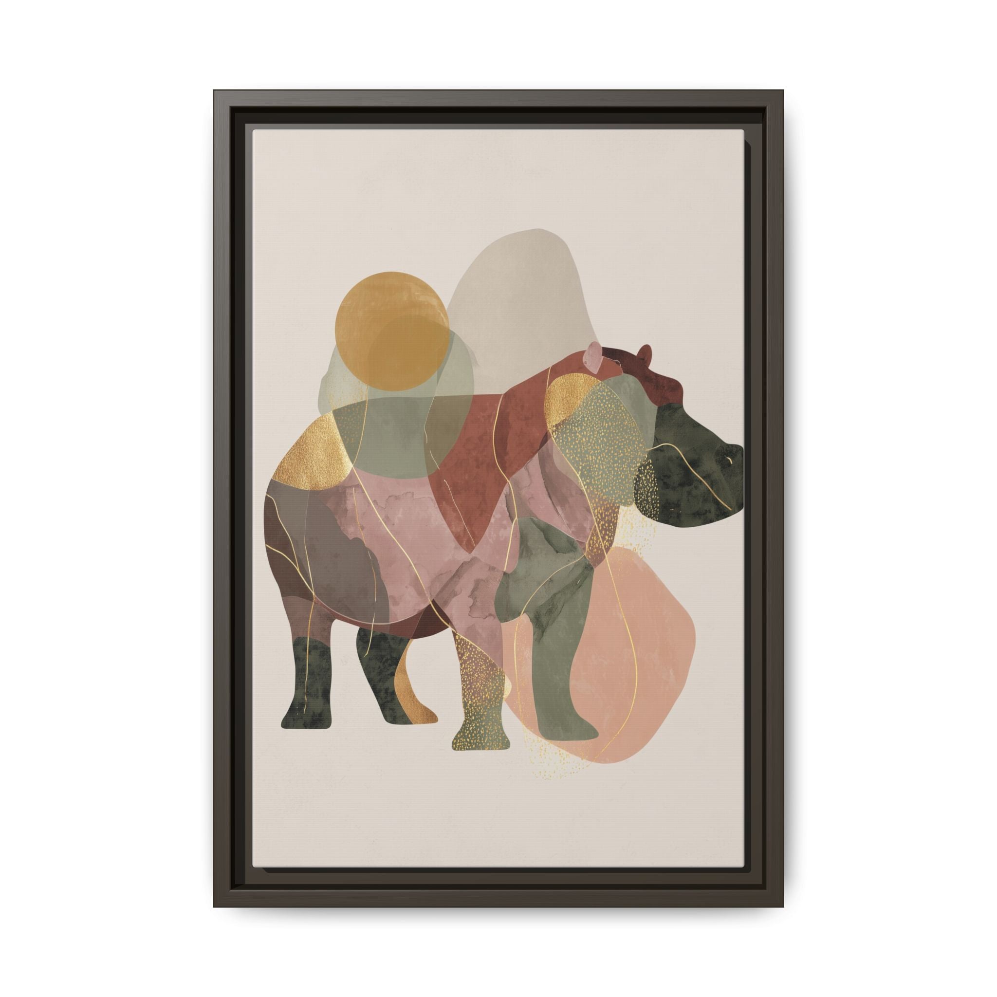 Geometric Hippo: Abstract Animal Art, Modern Watercolor Shapes   |  Personalized & Custom Orders Available