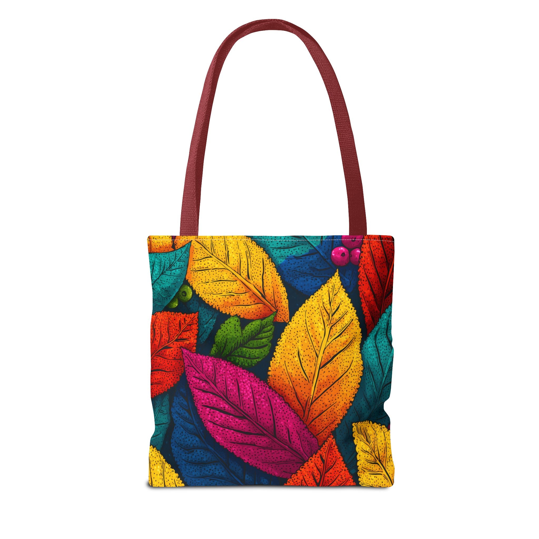 Vibrant Leaf Tote Bag | Colorful Floral Canvas Bag for Everyday Use | Eco-Friendly Shopping, Beach, Gym, Travel Bag