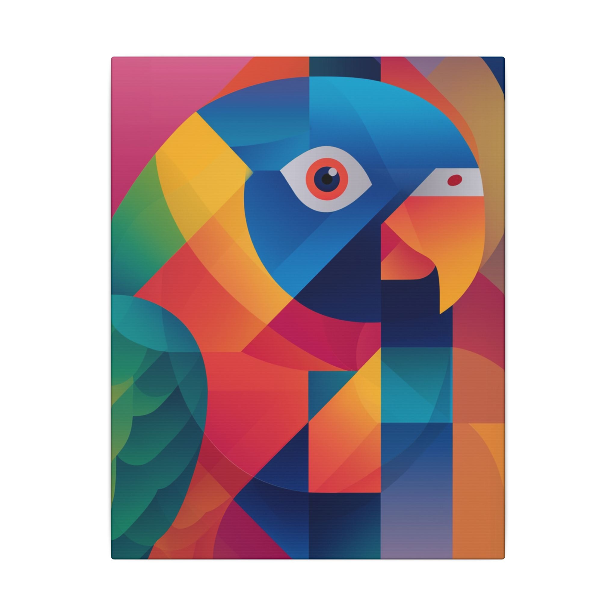 Prismatic Parrot: Cubist Digital Art, Geometric Color Explosion   |    Custom Orders Available
