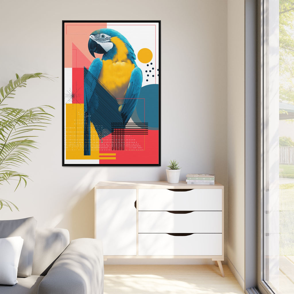Macaw in Geometry: Vibrant Wildlife Digital Art, Modernist Design Fusion   |    Custom Orders Available
