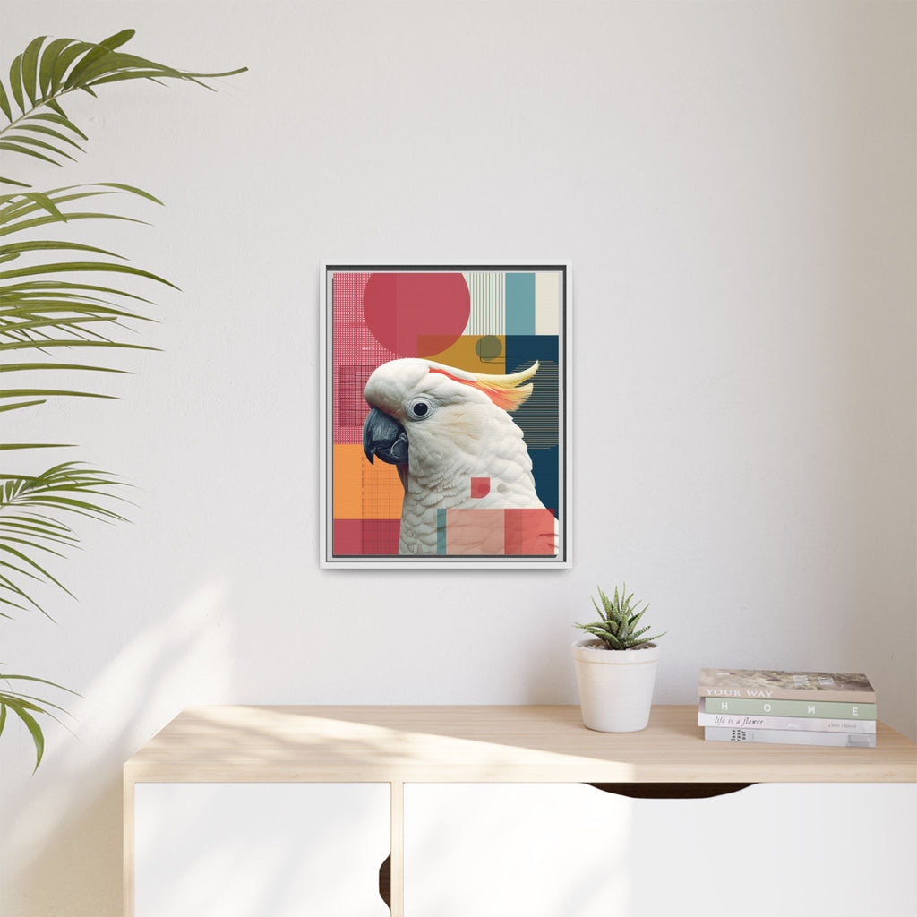 Cockatoo in Geometry: Mid-Century Modern Wildlife Art, Photorealistic Nature Print   |    Custom Orders Available