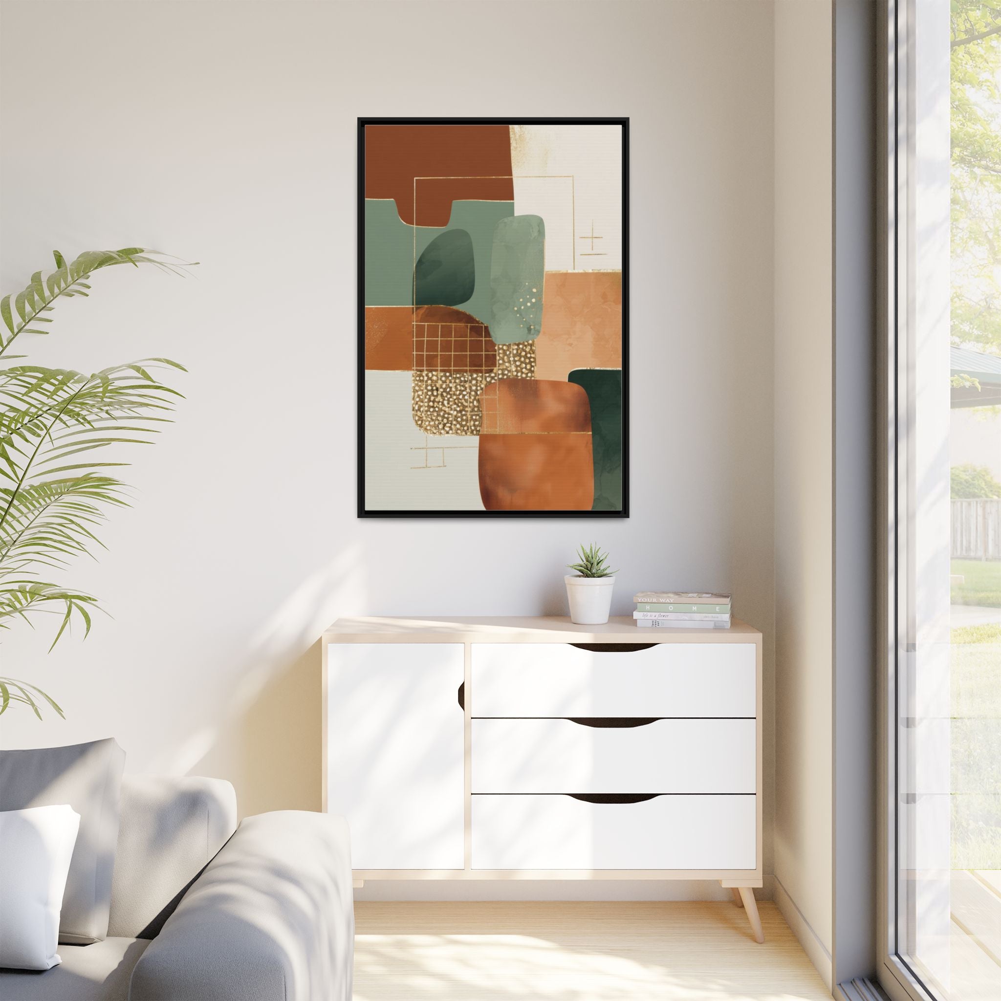 Geometric Harmony: Abstract Minimalist Art, Mid-Century Modern Design, Organic Shapes Composition   |   Custom Orders Accepted