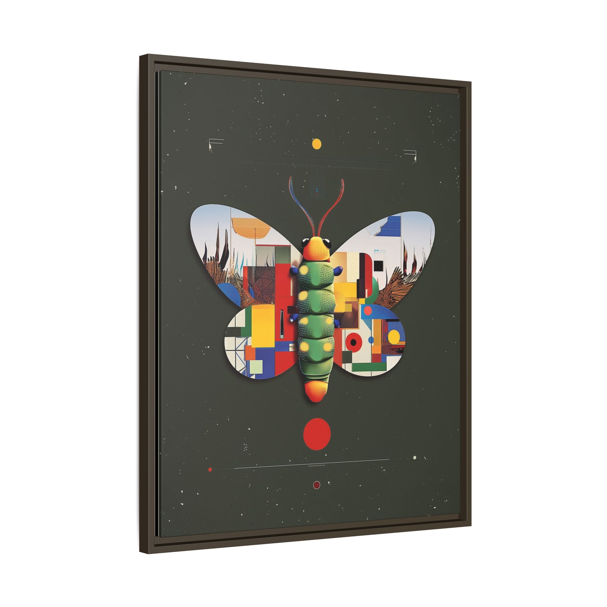 Geometric Butterfly Framed Print : Digital Cubist Interpretation, Modernist Entomological Design   |  Personalized & Custom Orders Available