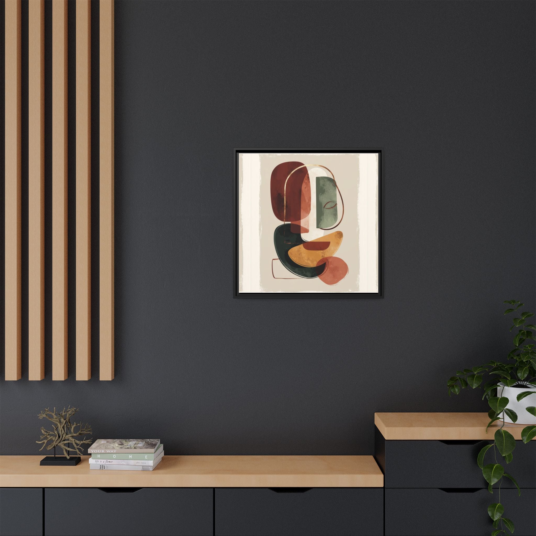 Layered Geometries: Mid-Century Modern Composition, Organic Abstract Design, Translucent Intersecting Shapes   |   Custom Orders Accepted