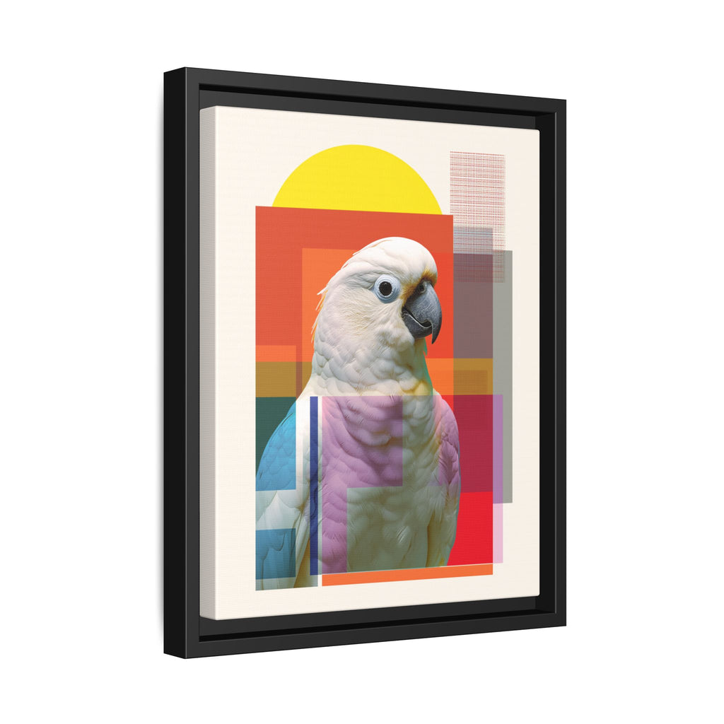 Cockatoo Chromatics Framed Print: Geometric Wildlife Portrait, Contemporary Art Print   |  Personalized & Custom Orders Available