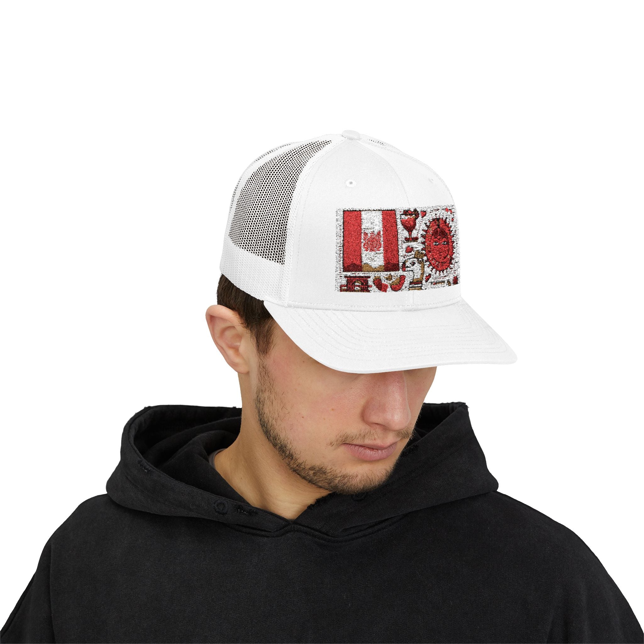 Peruvian Flag Snapback Trucker Cap, Patriotic Cap, Unique Gift for Him, Travel Accessory, Outdoor Summer Hat, Sports Headwear, Peru