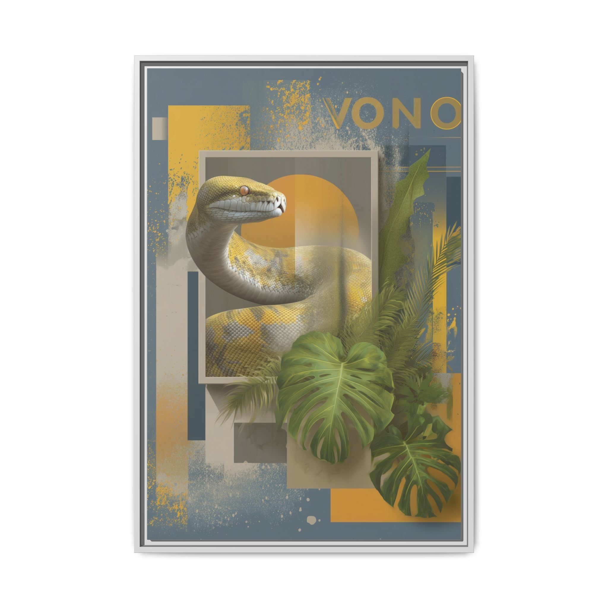 Serpent of Geometric Dimensions: Tropical Vono Design, Abstract Wildlife Art   |  Personalized & Custom Orders Available