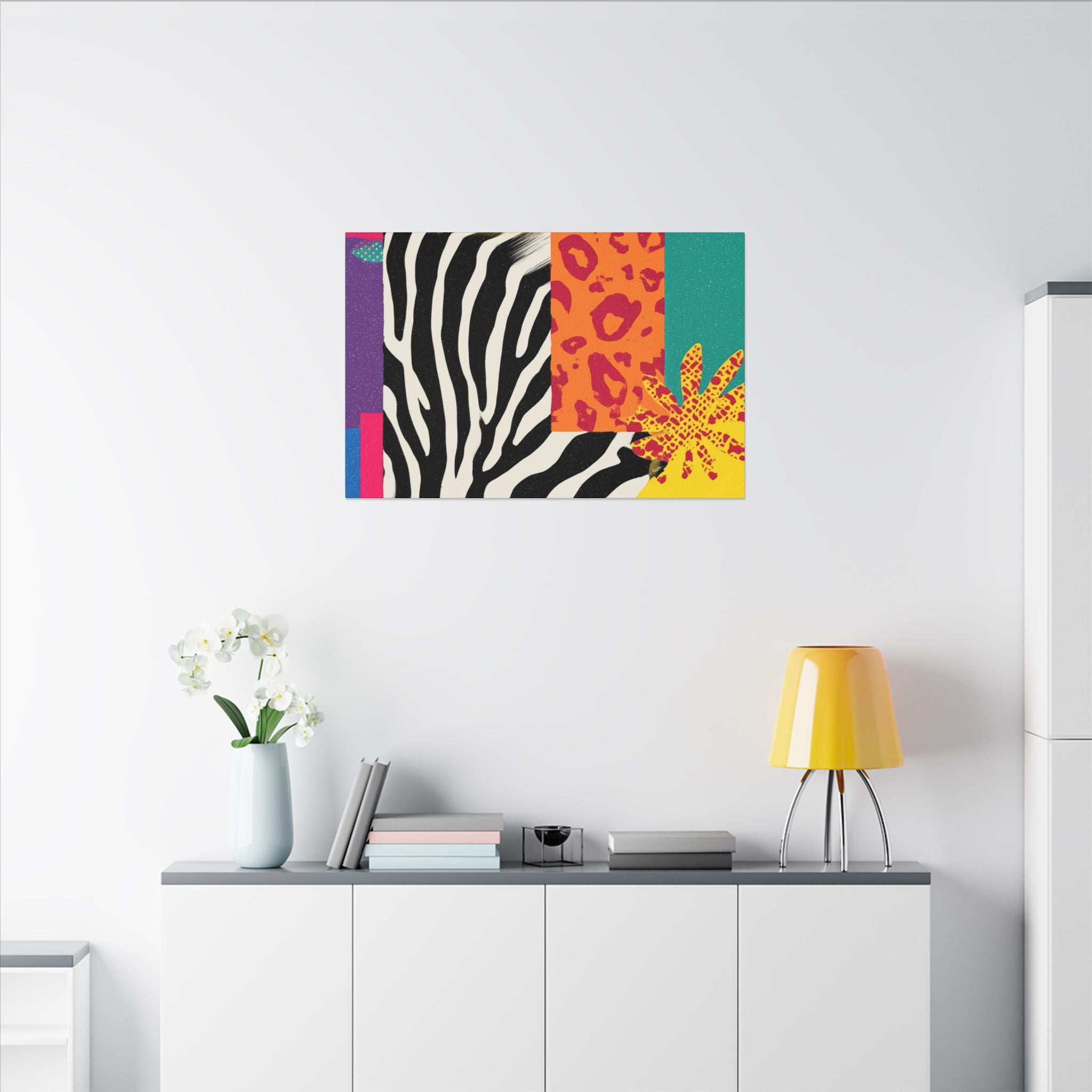 Copy of Pop Geometry: Zebra Leopard Fusion, Geometric Color Block, Modern Abstract Design   |   Custom Orders Accepted