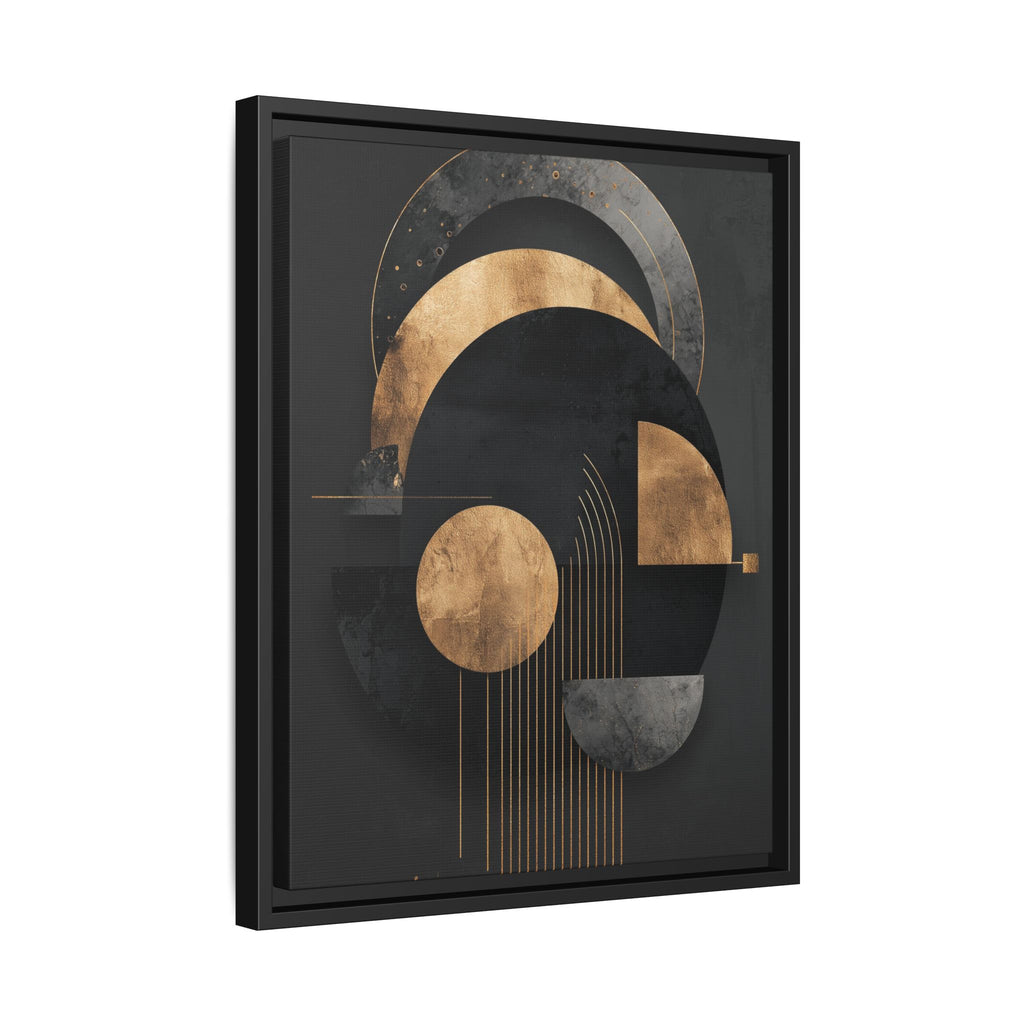 Geometric Resonance: Abstract Gold and Black Design, Minimalist Architectural Art, Modern Metallic Composition   |   Custom Orders Accepted