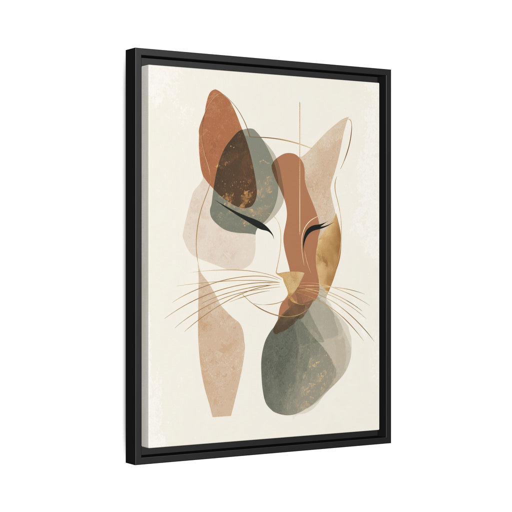 Feline Geometry: Abstract Cat Portrait, Minimalist Earth Tones   |  Personalized & Custom Orders Available