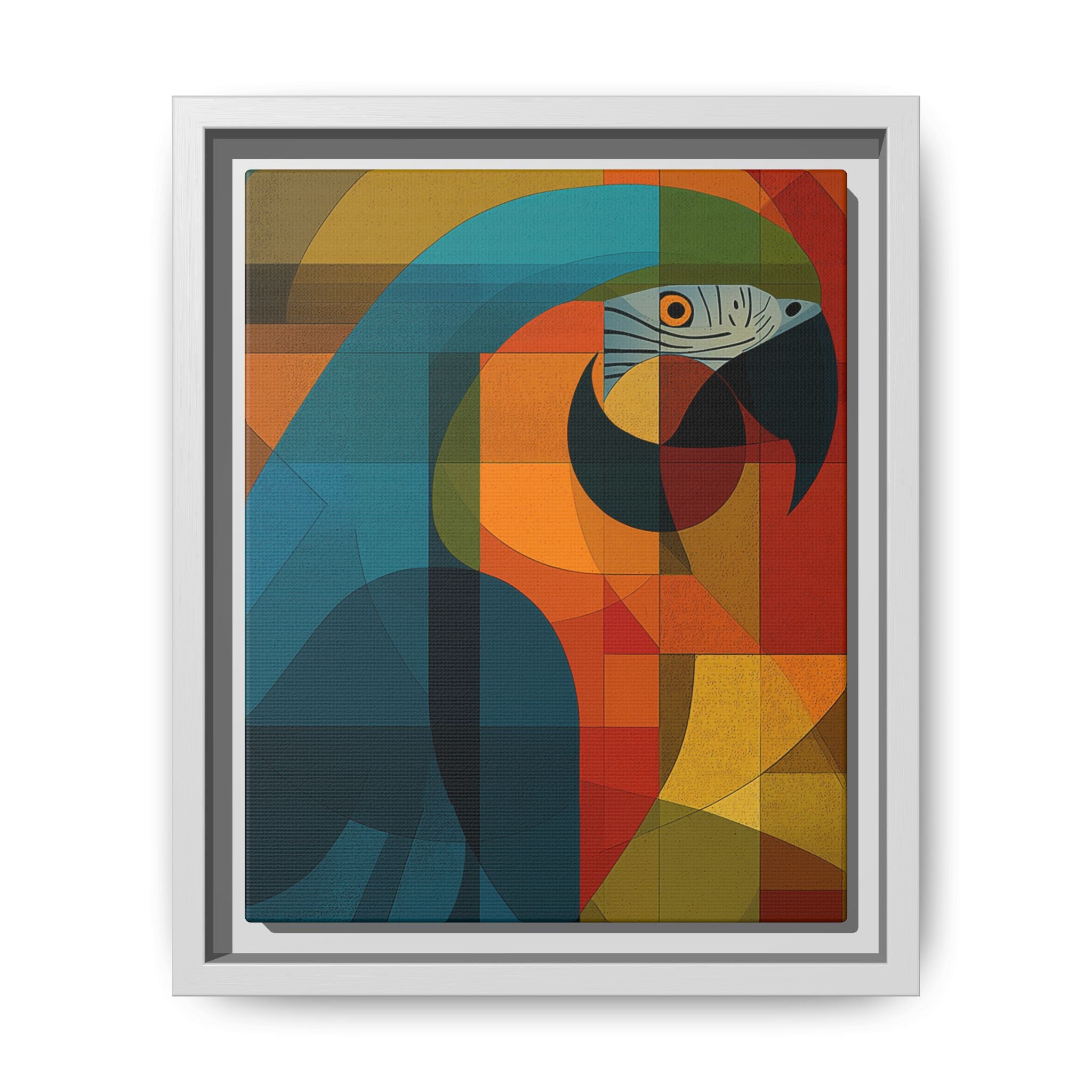 Prismatic Macaw: Geometric Avian Portrait, Cubist Color Composition   |    Custom Orders Available