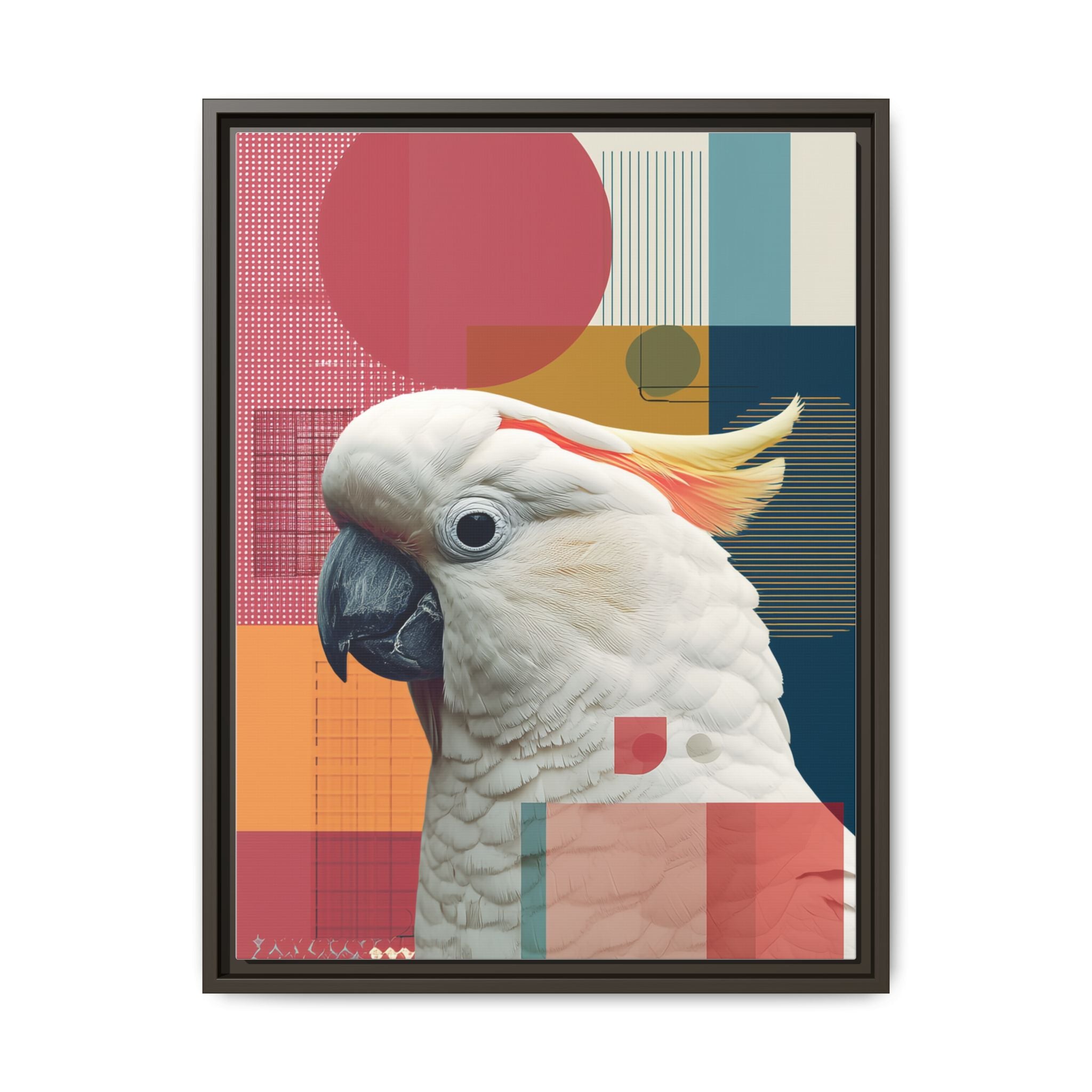Cockatoo in Geometry: Mid-Century Modern Wildlife Art, Photorealistic Nature Print   |    Custom Orders Available