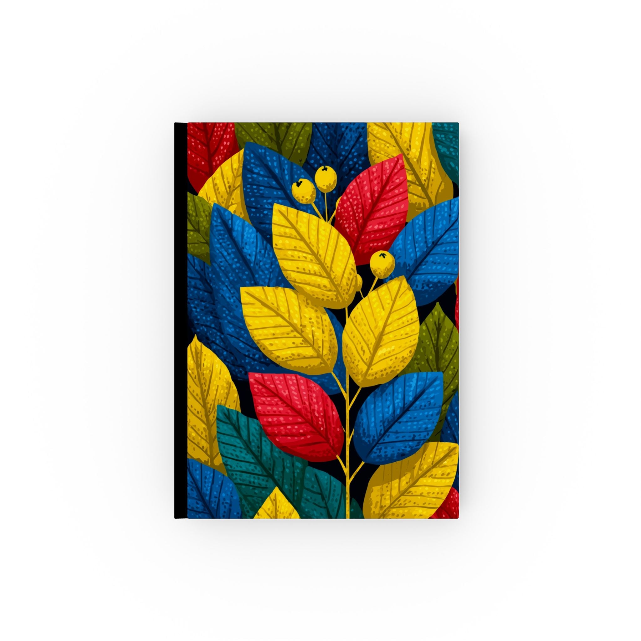 Leafscape in Chromatic Bloom: Contemporary Botanical Illustration, Dotted Texture Design, Vibrant Color Palette | Custom Orders Accepted