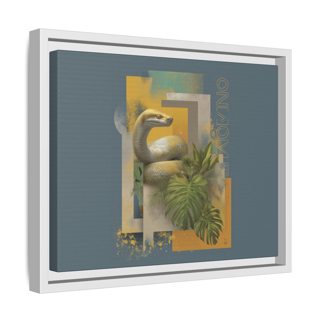 Serpent in Geometry: Tropical Albino Snake Portrait, Modern Botanical Illustration   |    Custom Orders Available