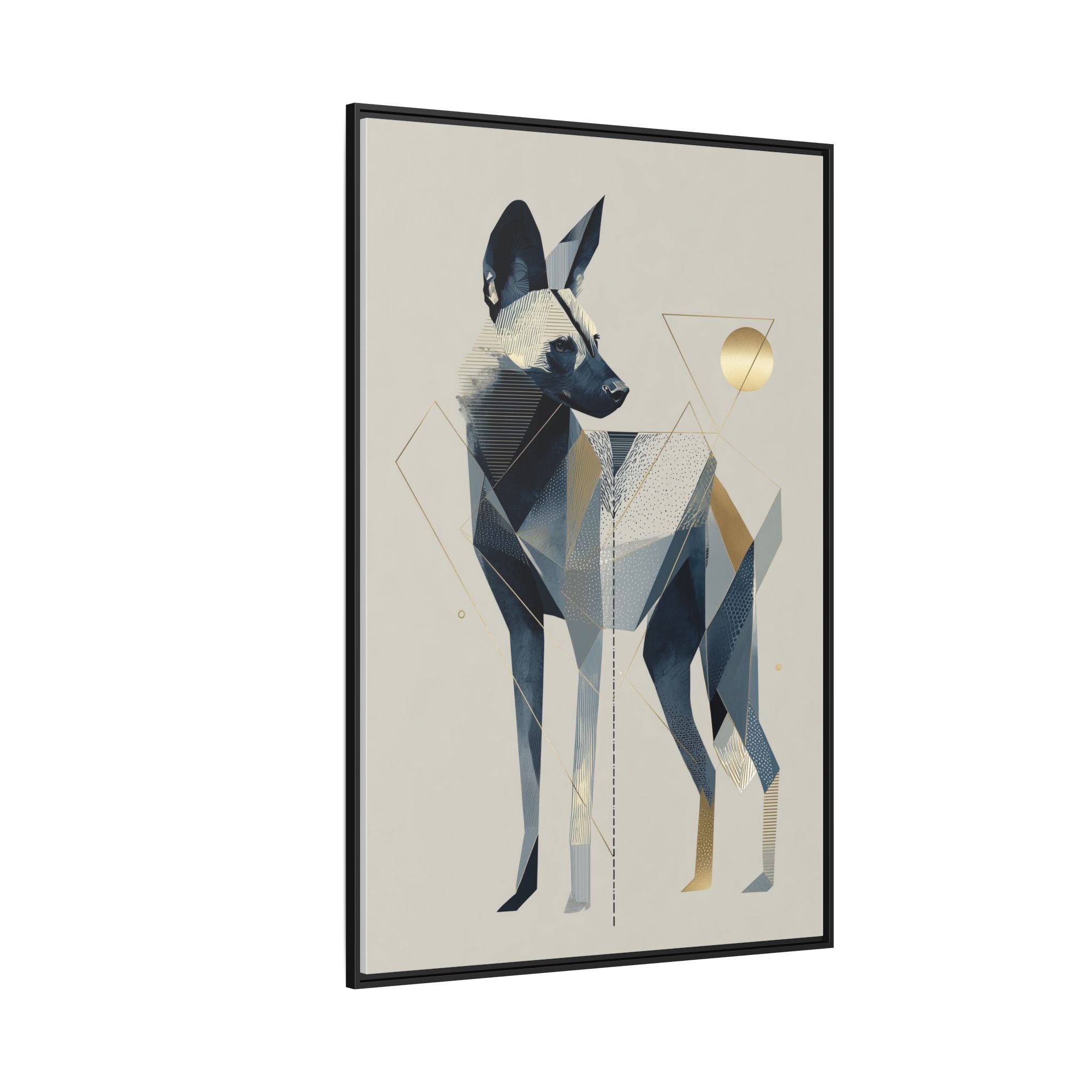 Canine Geometry: Fragmented African Wild Dog Portrait, Modern Graphic Design Study   |  Personalized & Custom Orders Available
