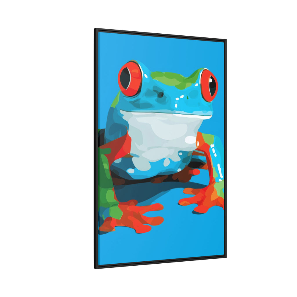 Red-Eyed Green Tree Frog Framed Print : Graphic Design, Pop Art Amphibian Portrait   |  Personalized & Custom Orders Available