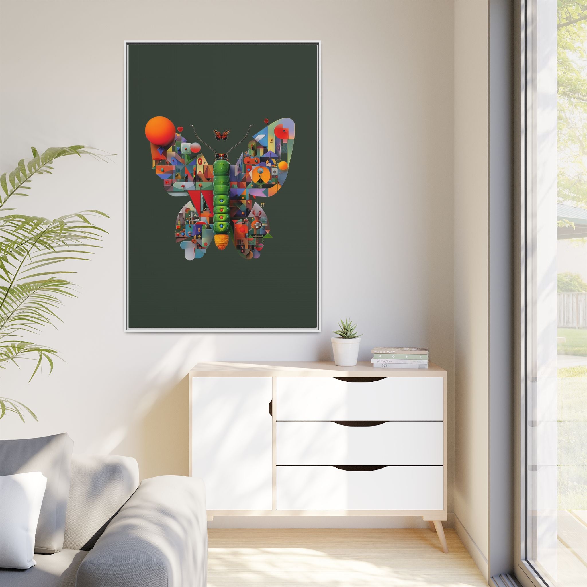 Furnie: Geometric Butterfly Mosaic, Digital Art Landscape   |    Custom Orders Available