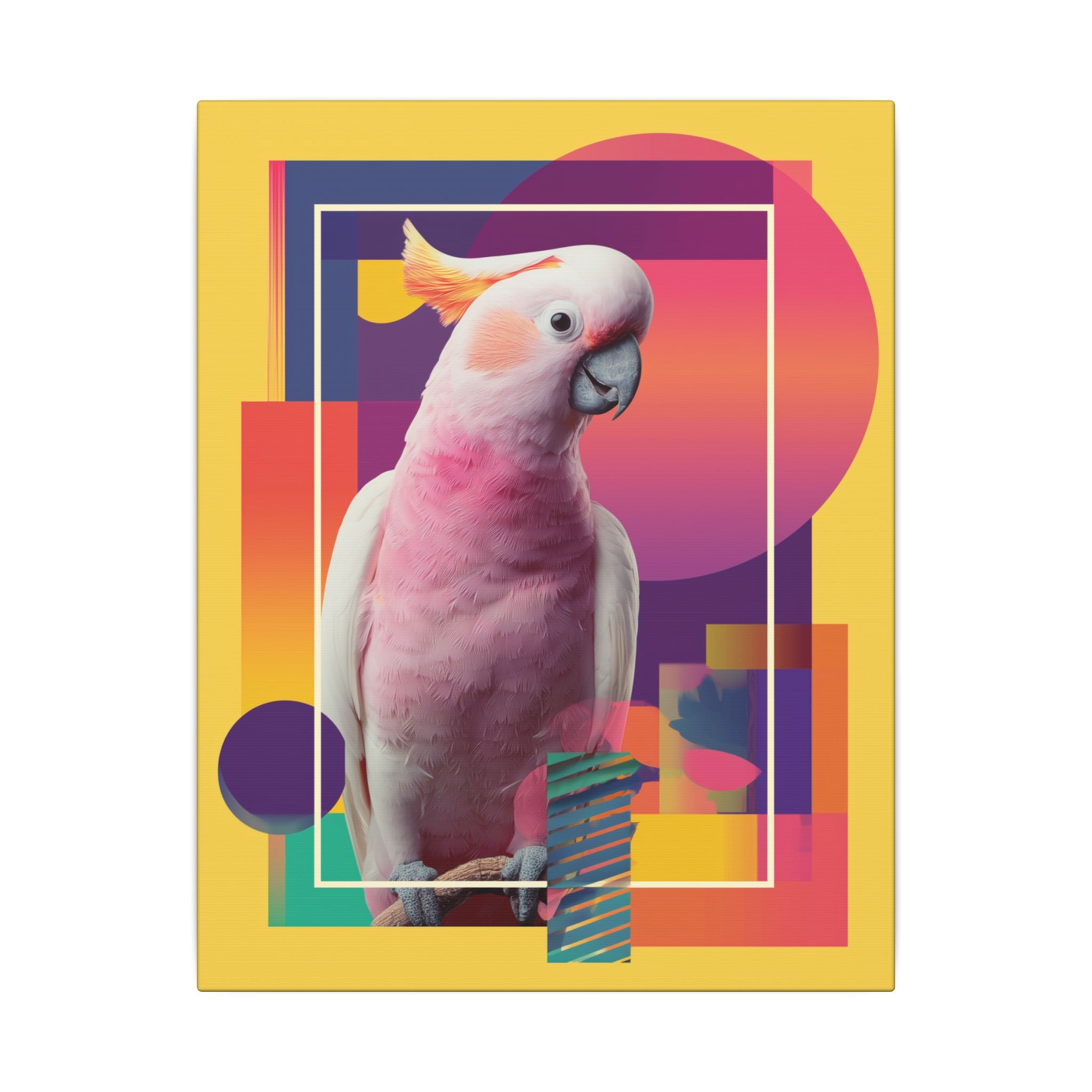 Geometric Cockatoo: Pop Art Wildlife Portrait, Modern Graphic Design Illustration   |    Custom Orders Available