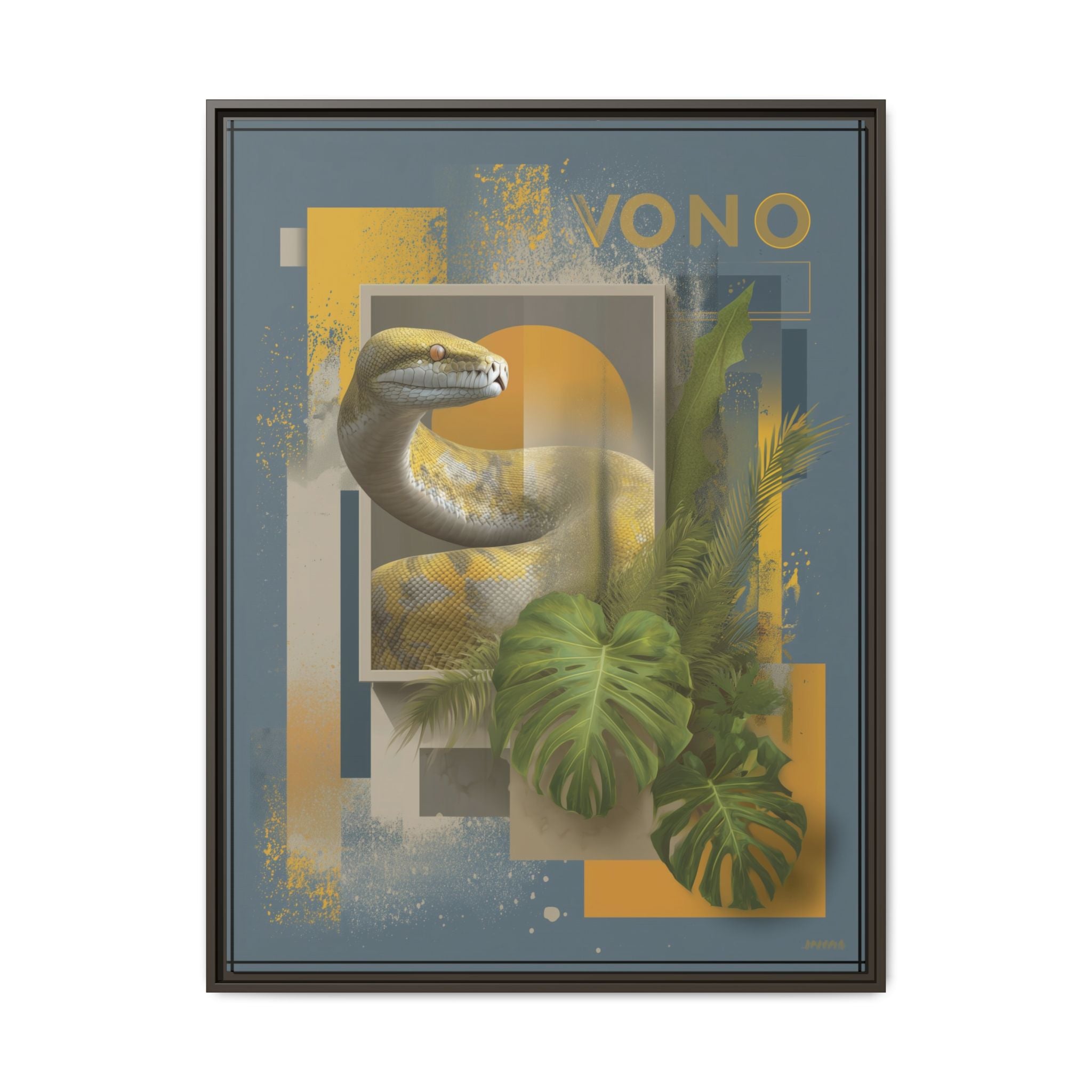 Serpent of Geometric Dimensions: Tropical Vono Design, Abstract Wildlife Art   |  Personalized & Custom Orders Available