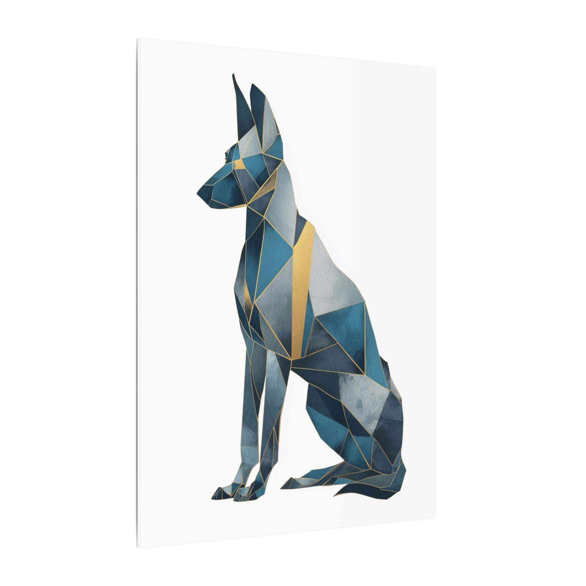 Crystalline Canine: Geometric Dog Portrait, Digital Art Polygon Style, Modern Architectural Animal Design   |  Personalized & Custom Orders