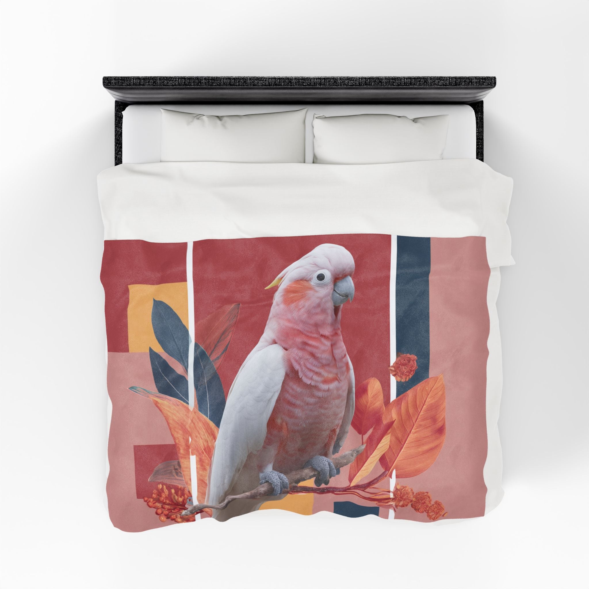 Cockatoo's Chromatic Perch: Geometric Nature Illustration, Art Deco Bird Portrait   |    Custom Orders Available
