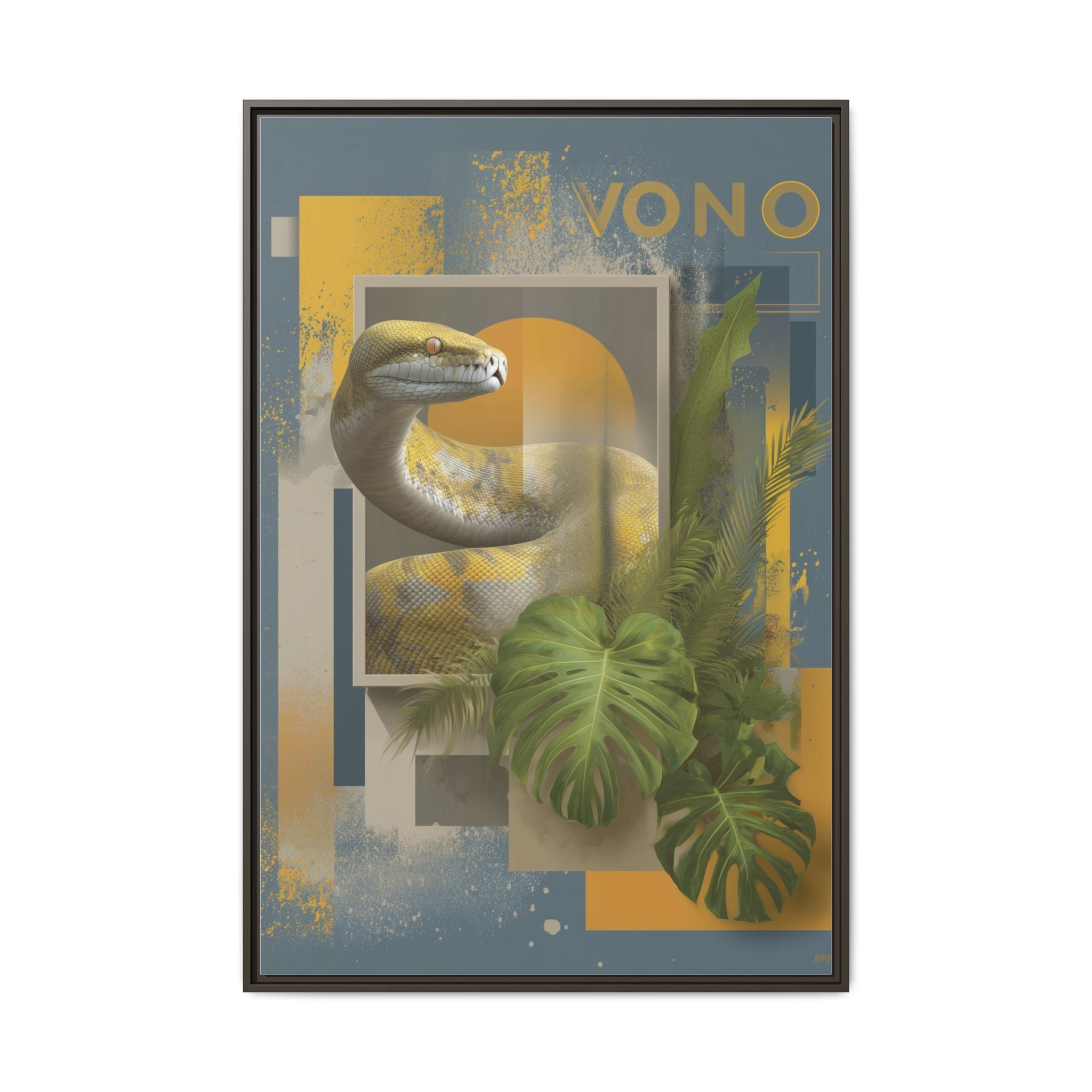Serpent of Geometric Dimensions: Tropical Vono Design, Abstract Wildlife Art   |  Personalized & Custom Orders Available