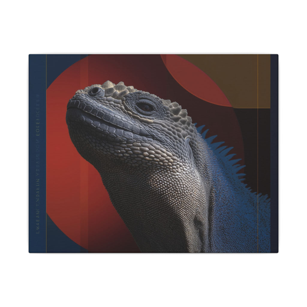 Marine Iguana Canvas: Reptilian Portrait, Digital Naturalism   |    Custom Orders Available