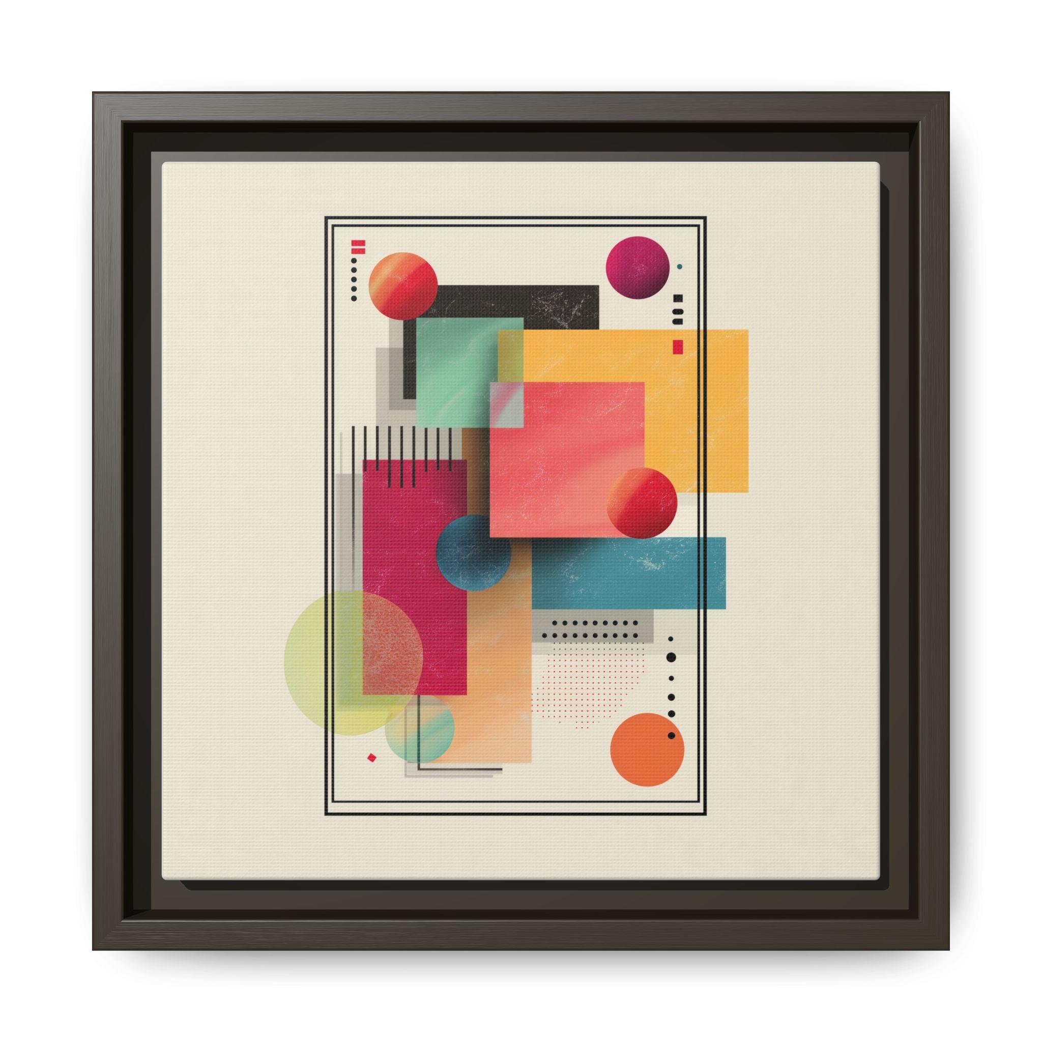 Geometric Harmony: Bauhaus Intersections, Digital Abstract Layers, Contemporary Color Palette   |   Custom Orders Accepted