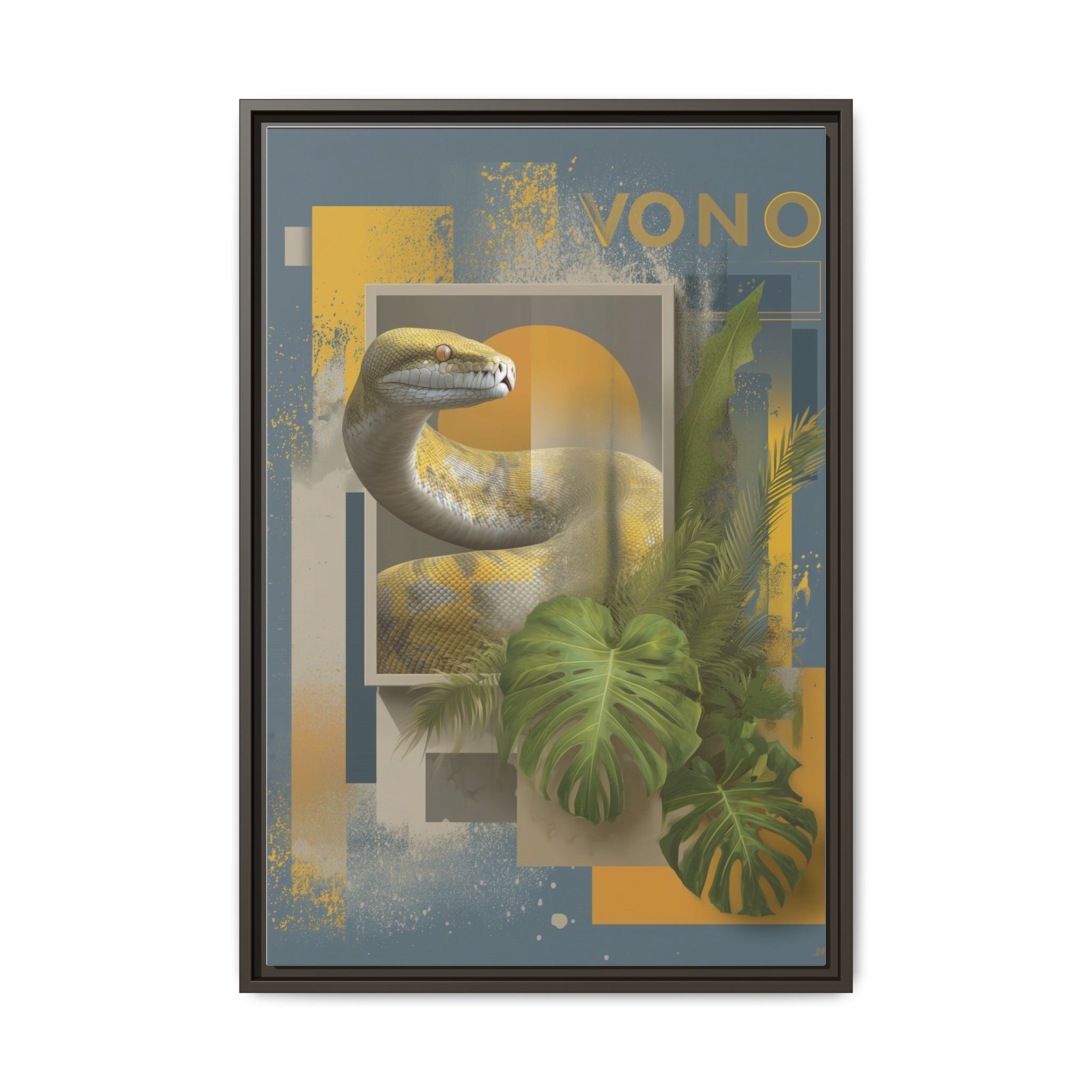 Serpent of Geometric Dimensions: Tropical Vono Design, Abstract Wildlife Art   |  Personalized & Custom Orders Available