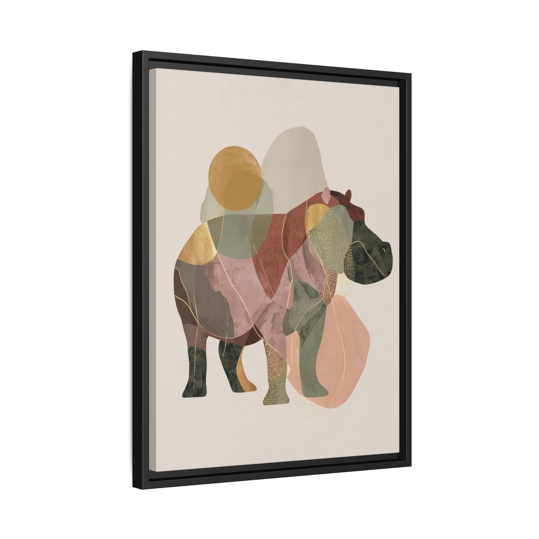 Geometric Harmony: Abstract Hippo Silhouette, Modern Minimalist Animal Art   |    Custom Orders Available