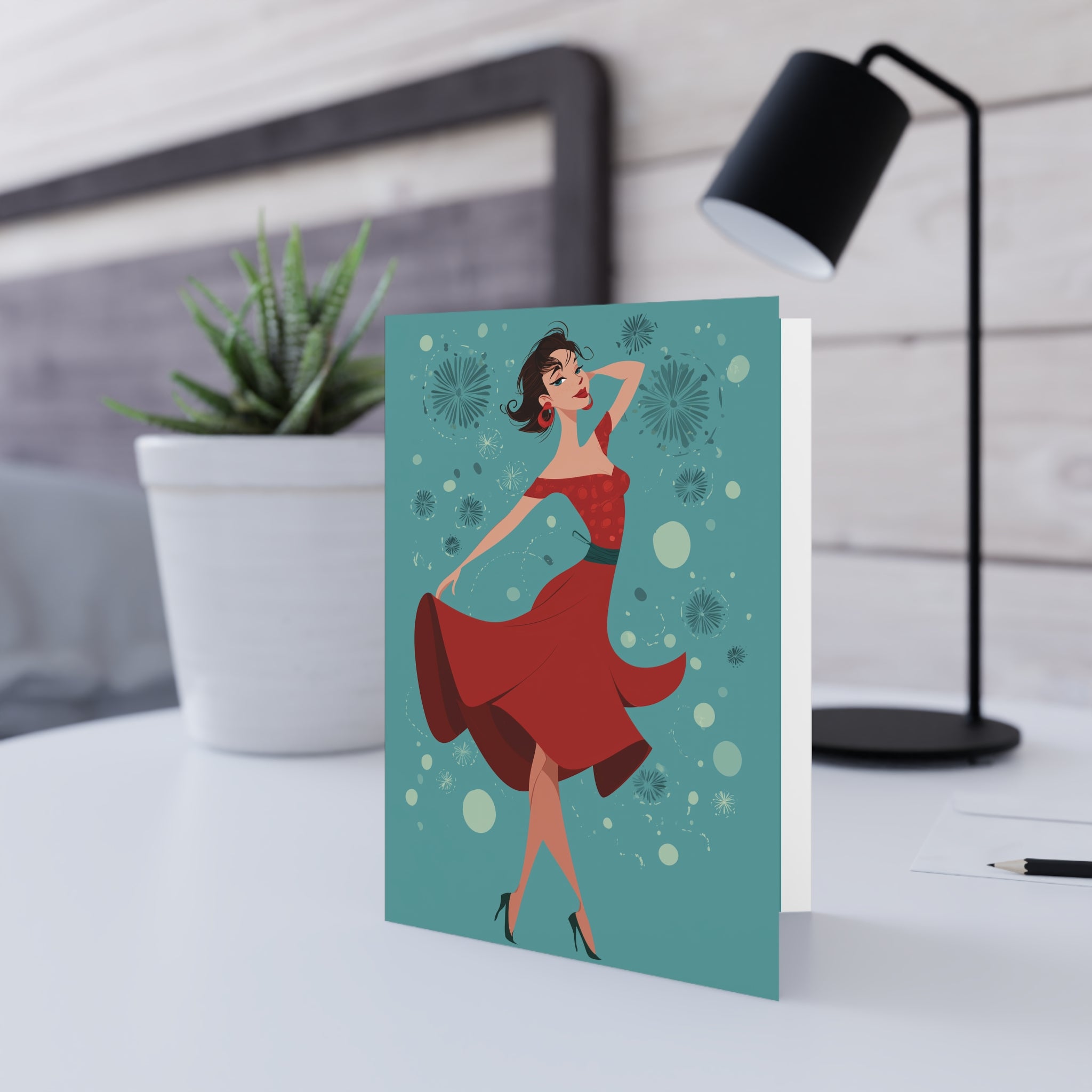Christmas Salsa Dancing Greeting Card