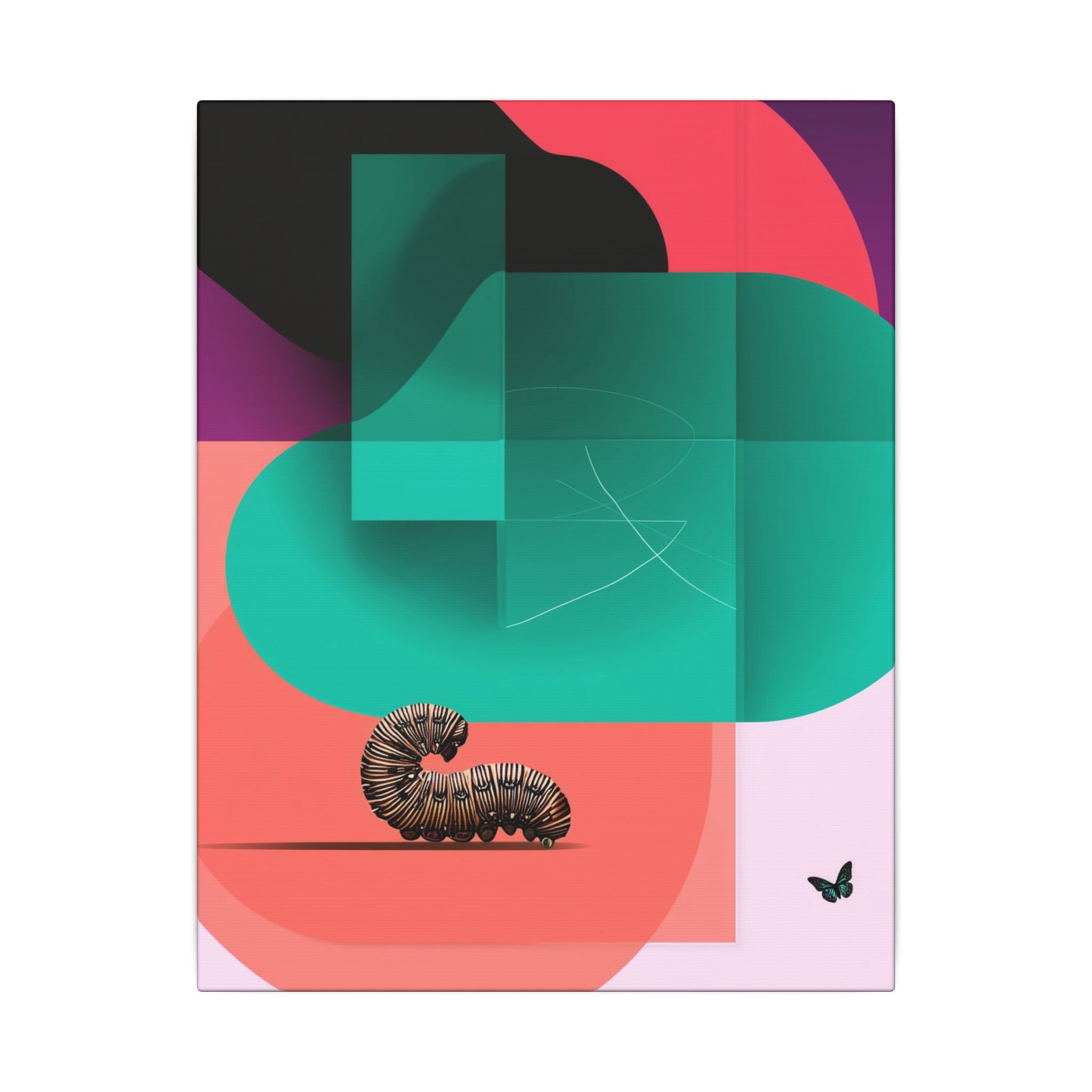Metamorphosis in Geometry: Abstract Caterpillar Design, Geometric Color Study   |    Custom Orders Available