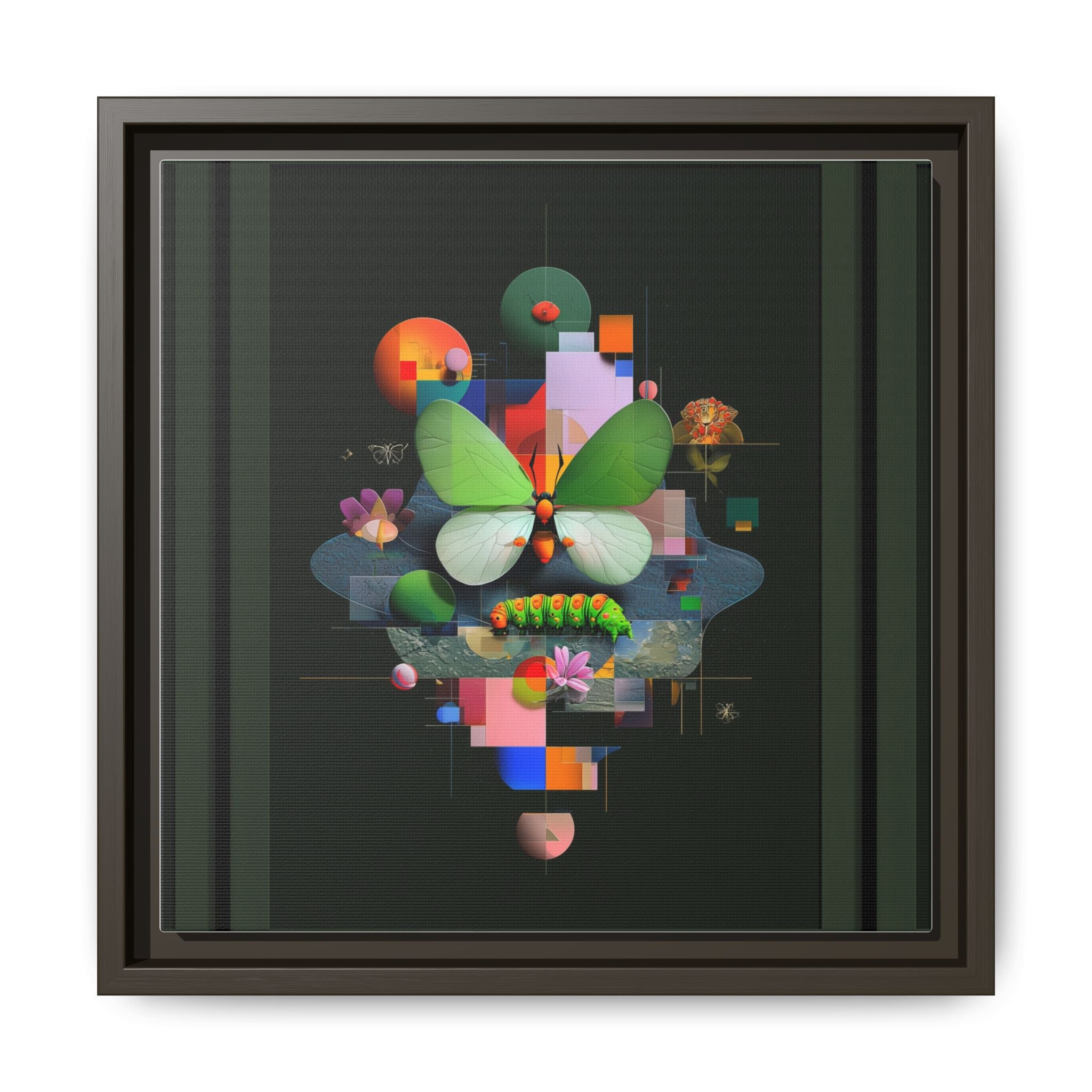 Metamorphosis Geometry Framed Print : Digital Nature Synthesis, Butterfly Abstraction   |  Personalized & Custom Orders Available