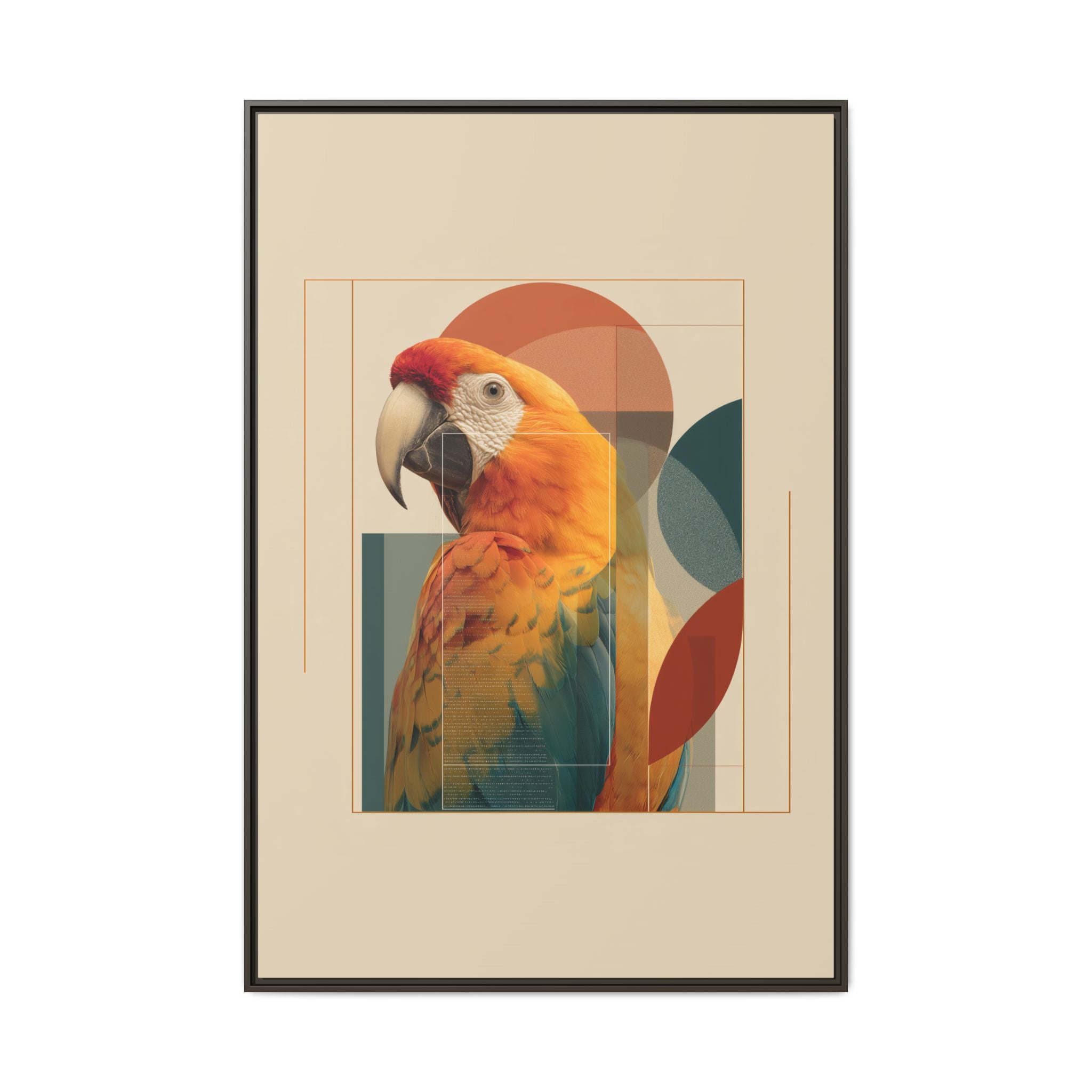 Macaw Geometry: Vibrant Avian Portrait, Modernist Graphic Design   |  Personalized & Custom Orders Available